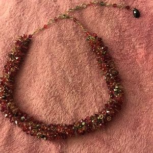 Swarovski crystal necklace. Pink/black